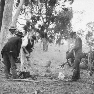 Rabbiters boiling the billy - Deepwater, NSW
