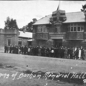 Opening of Barham Memorial Hall - Barham, NSW