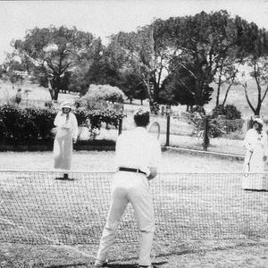 Tennis match at Wellington Vale - Deepwater, NSW