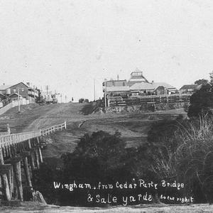 Cedar Party bridge to left with the sale yards on right...