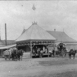 Port Macquarie Butter Factory. Horse drawn carts bringi...
