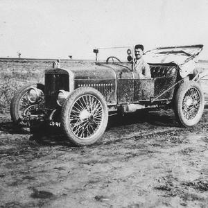 J.W. Read in Hispano Suiza car. "Just leaving that last...