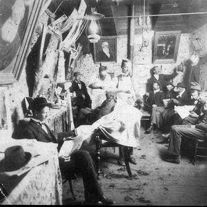 Interior of George Matthew's hairdressing salon - Glen ...