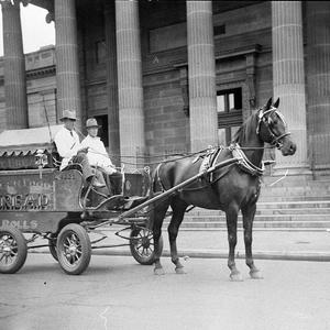 Pneumatic-tyred horse-drawn bread cart, outside Art Gal...