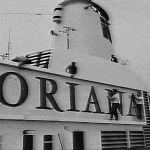 Ocean liner Oriana, the first ship into Sydney's new In...