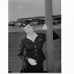 Robin Insull, B.O.A.C. air hostess, Mascot Airport