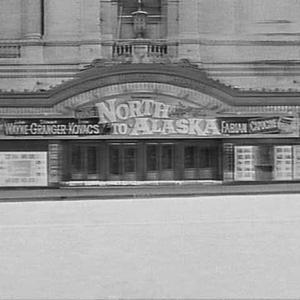 Exterior of Regent Theatre advertising the film North t...