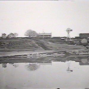 Georges River, Liverpool: railway station in distance