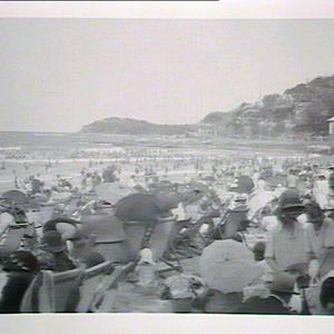 (MM). Beach scene at Manly showing the pier