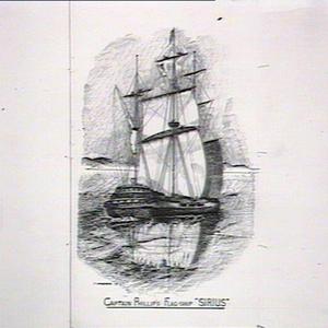 Captain Arthur Phillip's flagship "Sirius" from drawing...