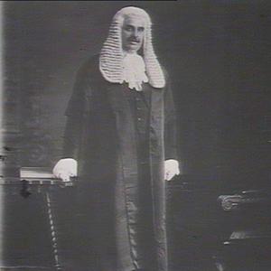 The Hon. F. Flowers in official robes