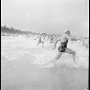 File 04: Surf race start, Manly, 1940s / photographed b...