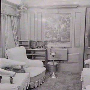 Railway carriage for use during Royal visit, 1954: inte...