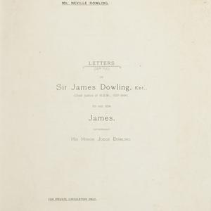 Letters of Sir James Dowling (Chief Justice of N.S.W., ...