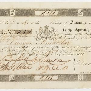 Item 642: Bank of Australia, ticket for partitioning lo...