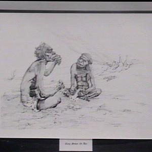 Aboriginal paintings at Blaxland Gallery, Sydney, eatin...