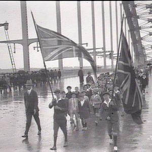 Schoolchildren, opening of Sydney Harbour Bridge