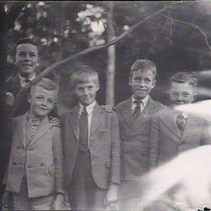 [Five boys in their "Sunday best"]
