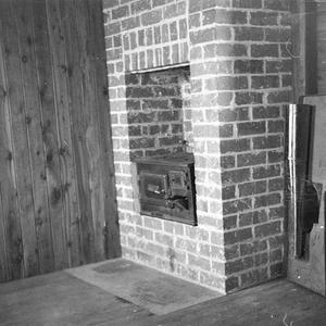 Close-up of a fuel stove and chimney