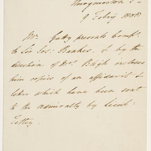 Series 42.04: Letter received by Banks from Mr Gatty, o...