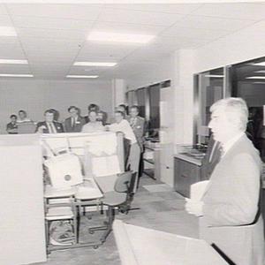 Minister for Services, Mr Eric Bedford opens new comput...