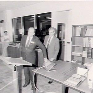 Minister for Services, Mr Eric Bedford opens new comput...