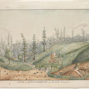 A view of Queenborough on Norfolk Island / by I. Eyre