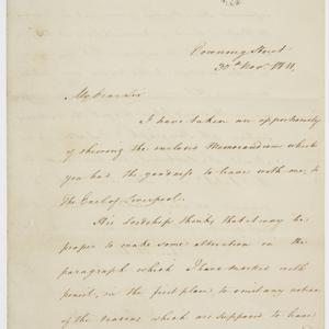 Series 70.16: Letter received by Banks from Robert Peel...