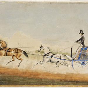 Mortimer William Lewis out driving, c.1838-1840 / [wate...