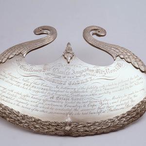 [Silver breastplate] Presented by His Excellency Sir Ch...