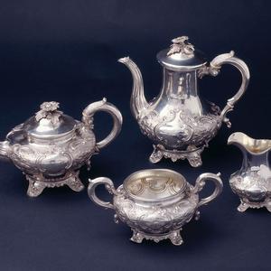 [Silver tea and coffee service] Presented to Edward H. ...