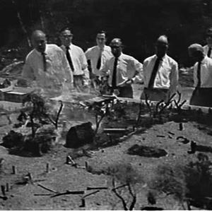Model of burning farm used in Fire Prevention Week 1961...