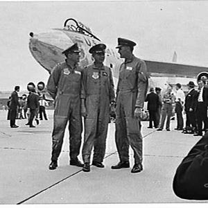 Arrival of US Air Force B-47 jet bomber, Mascot