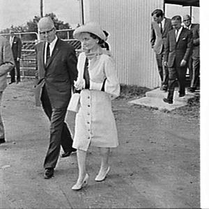 Duke and Duchess of Gloucester visit a dairy farm, Camd...