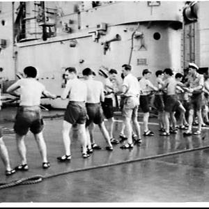 HMAS Tobruk refuels from HMAS Sydney during Royal Austr...
