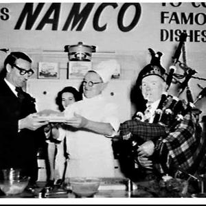 Cookery demonstration to advertise Namco cookware hoste...