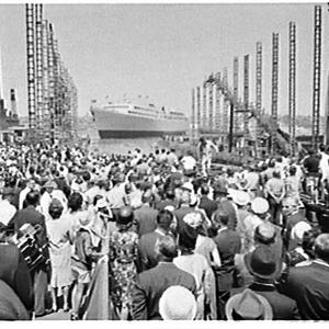 Launching of the vehicular ferry Empress of Australia, ...