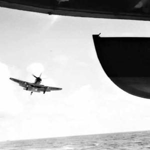 Hawker Sea Fury lands on HMAS Sydney during Royal Austr...