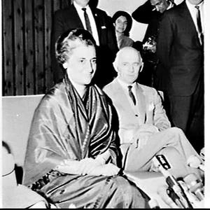 Prime Minister of India, Indira Gandhi, met by William McMahon, Mascot Airport