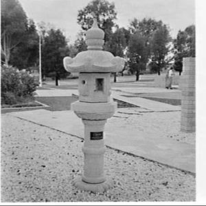 Japanese memorial lantern at Cowra (?), Shell R.A.S. Jo...