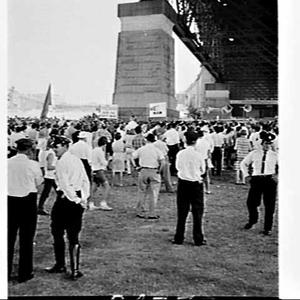Protest march and meeting addressed by Arthur Calwell d...