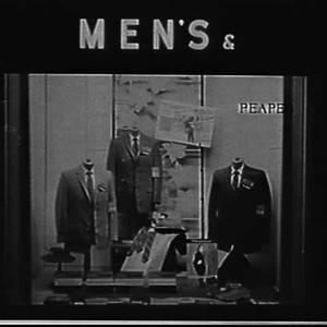 ICI terylene and wool men's suits display in Peapes win...