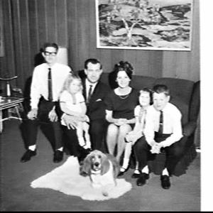 Reverend Jack L. Hymer and his family at home at 43 Arc...
