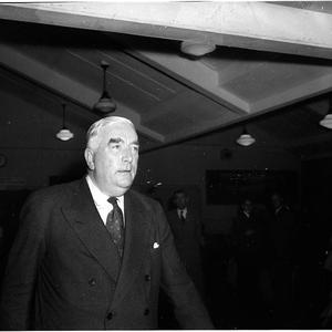 Prime Minister Robert G. Menzies at Mascot returning fr...