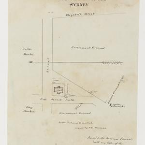 Plan of proposed sites for the Presbyterian school, Syd...