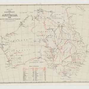 Map of the continent of Australia, 1888, shewing tracks...