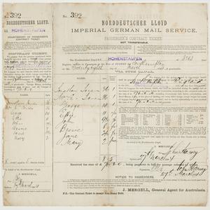 Passengers' contract tickets (2) issued to Jonathan Jon...