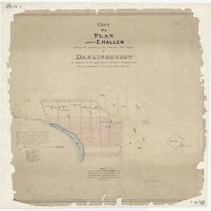 Copy of a plan drawn by E. Hallen shewing the position ...