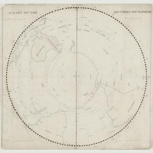 A chart of the southern hemisphere showing the track of...