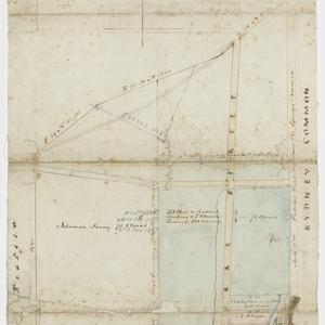 Plan shewing the land purchased by W. Mathews ... [from] an original grant ... [cartographic material] / signed Chas. Wilson, Oct. 1840.